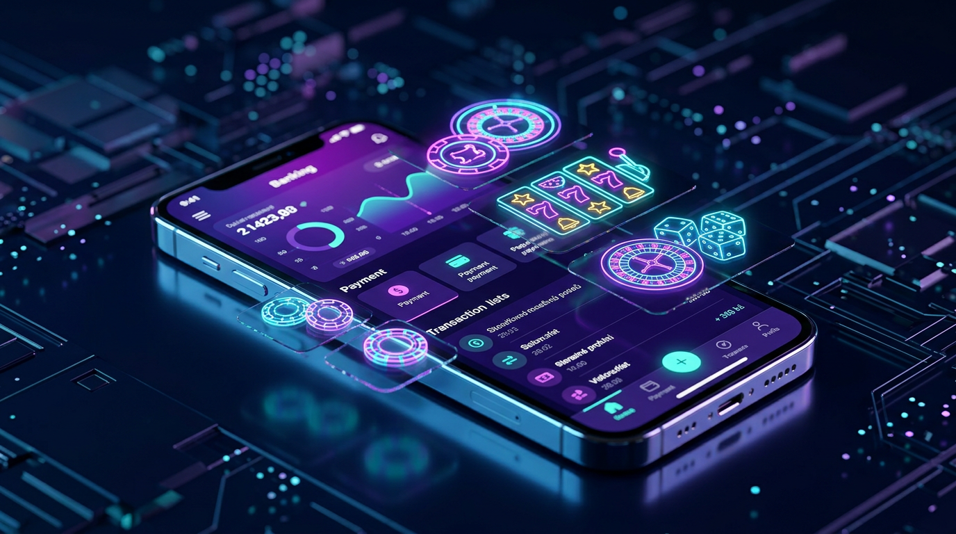Futuristické rozhraní Revolut aplikace a online kasina