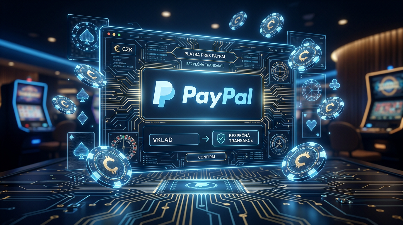 Technologické rozhraní PayPal kasina v moderním digitálním stylu