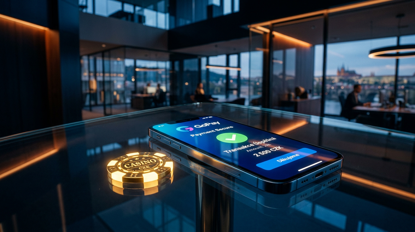 Digital GoPay payment on a smartphone with casino chips representing secure gambling deposits