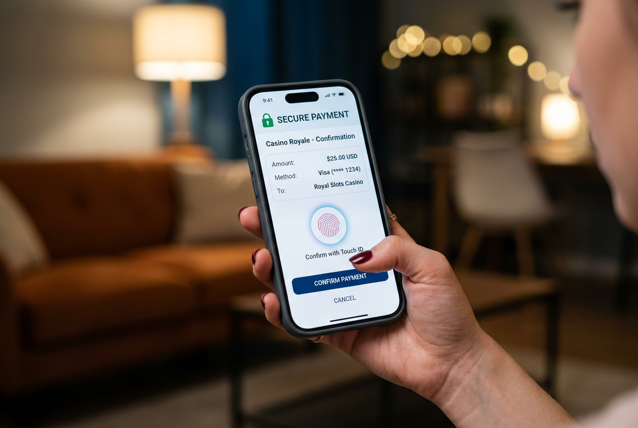 Mobilní rozhraní kasina s biometrickou autorizací platby